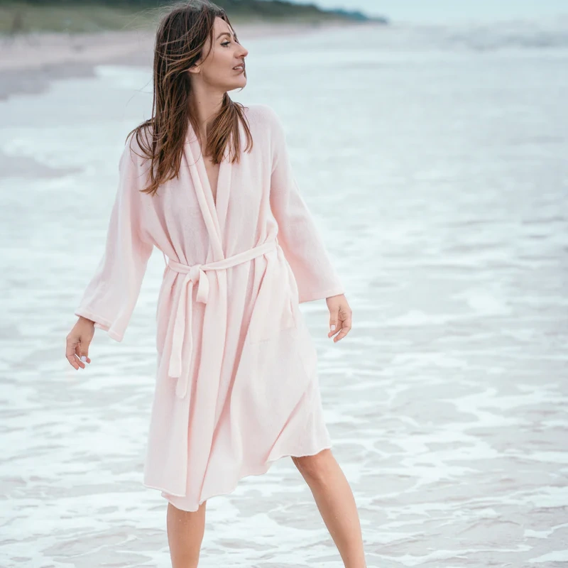 kimono cashmere robe for women