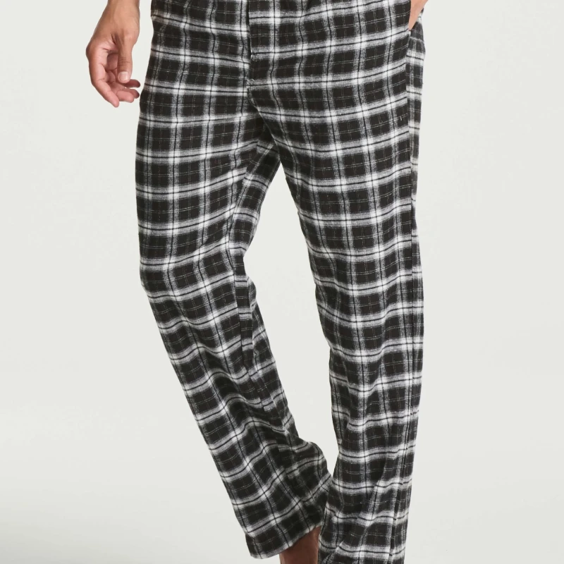mens black and white flannel pajama pants