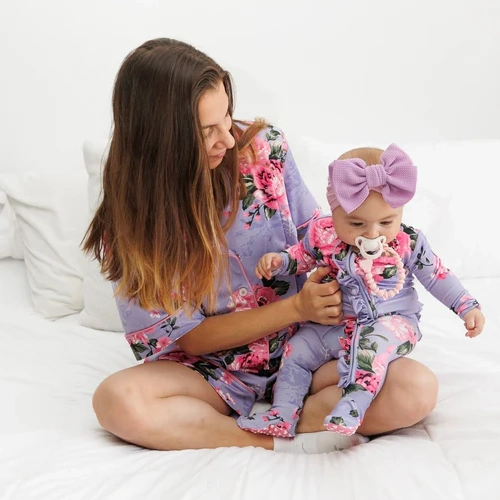 mom and newborn matching pajamas