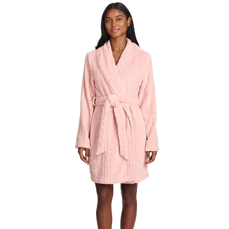 pink fluffy robe womens