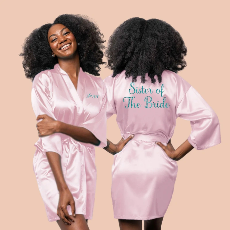 pink satin robes for women