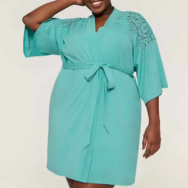 plus size linen robes for women