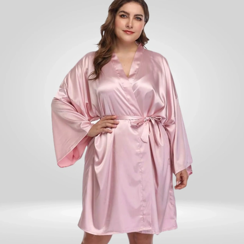 plus size pink robes for women