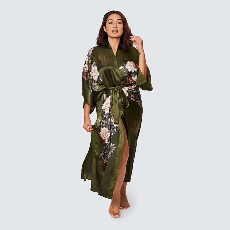 plus size women's floral robe