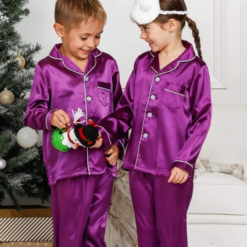 purple satin pajamas