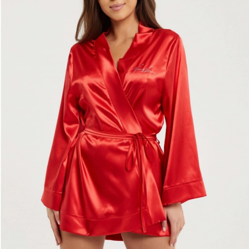 satin red robes for women