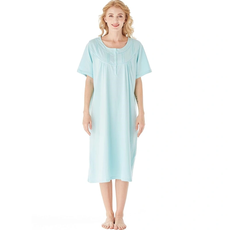 short sleeve summer nightgown for women