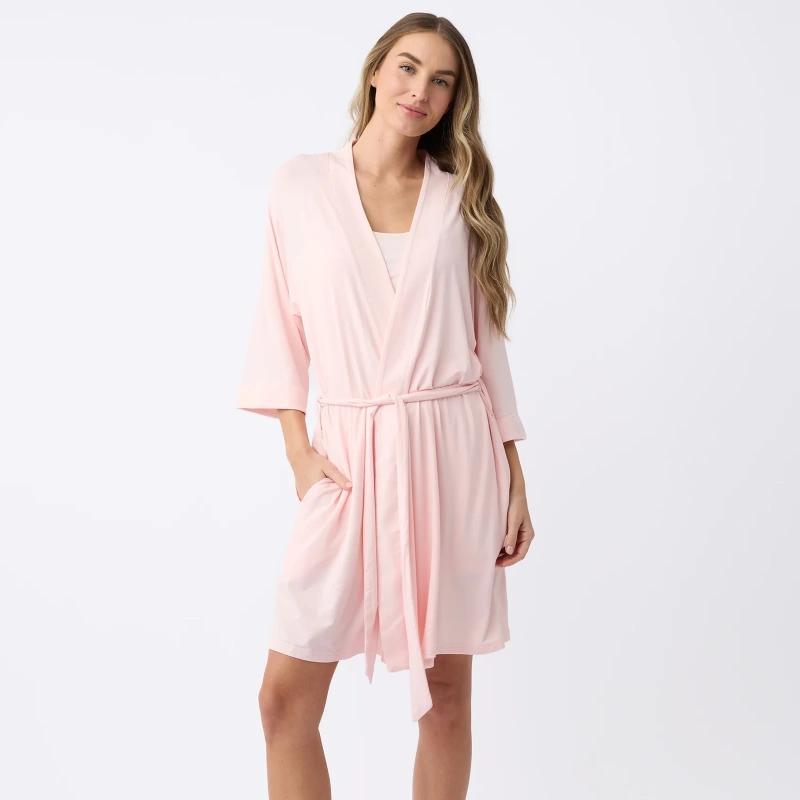 short sleeve women's bamboo robe