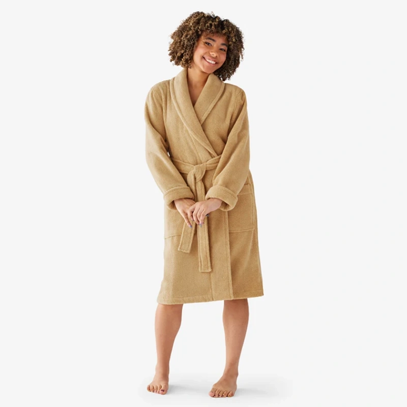 short terry cloth robe for women