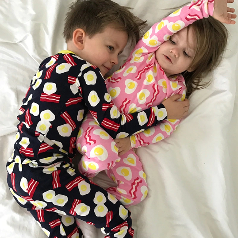 sibling matching easter pajamas