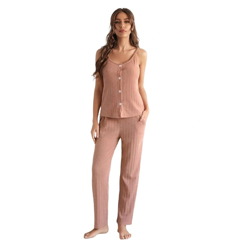 sleeveless button down pajamas