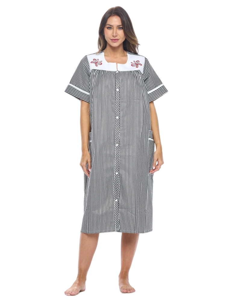 snap front women's robes