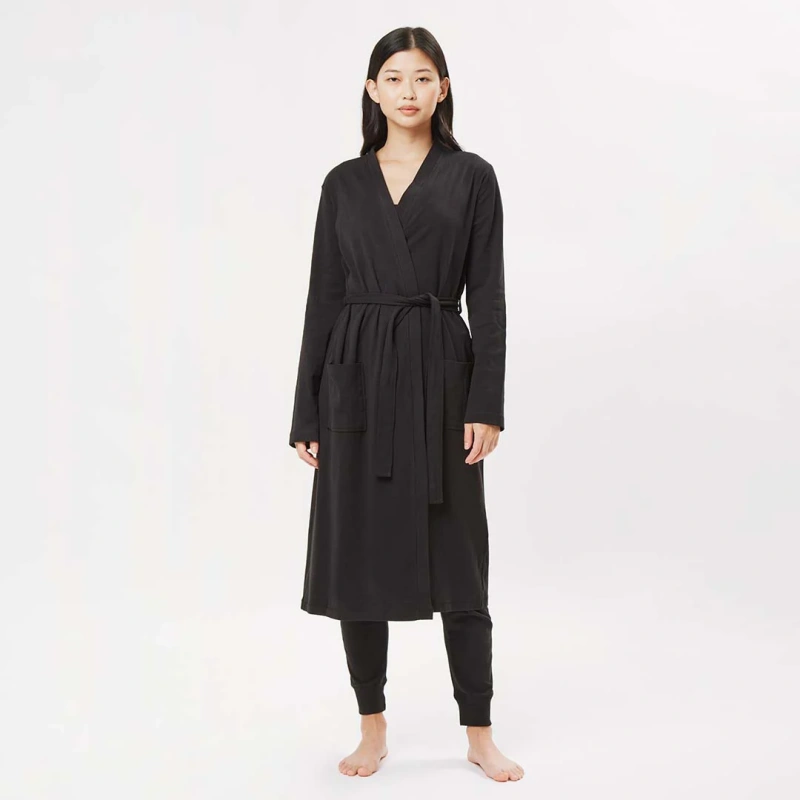 soft black women's robe