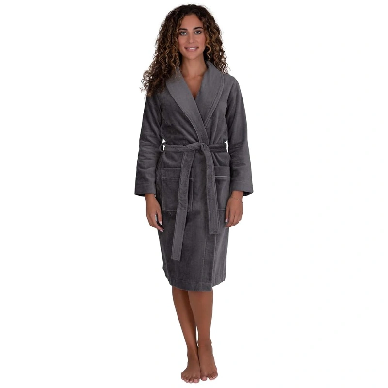 terry cloth lounge robe for women