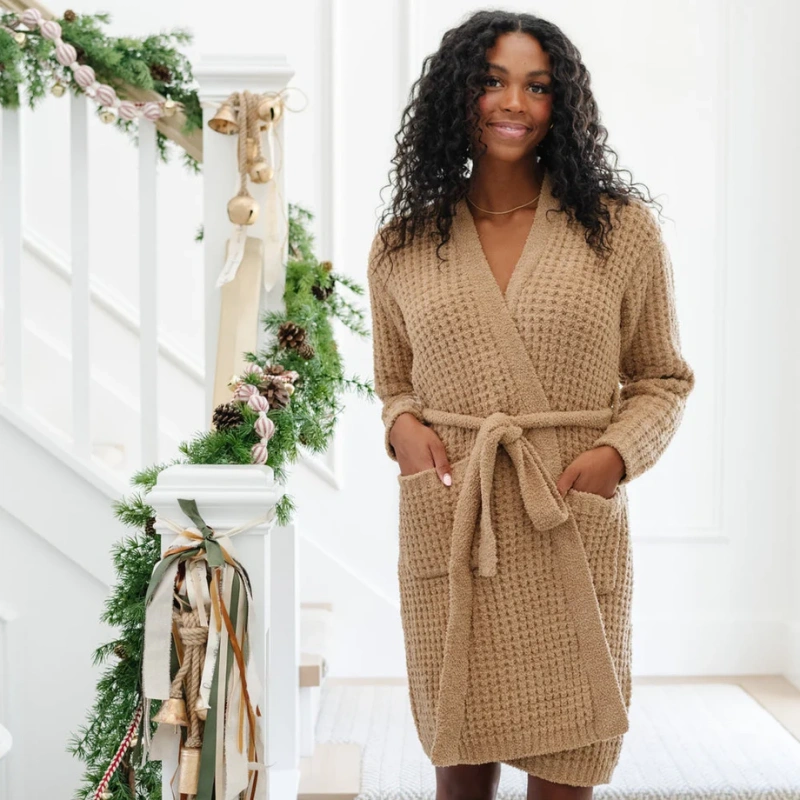 waffle knit robes for women