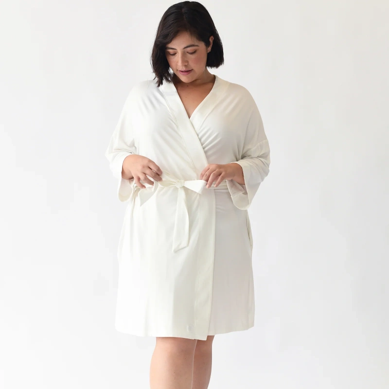 white bamboo robes for women