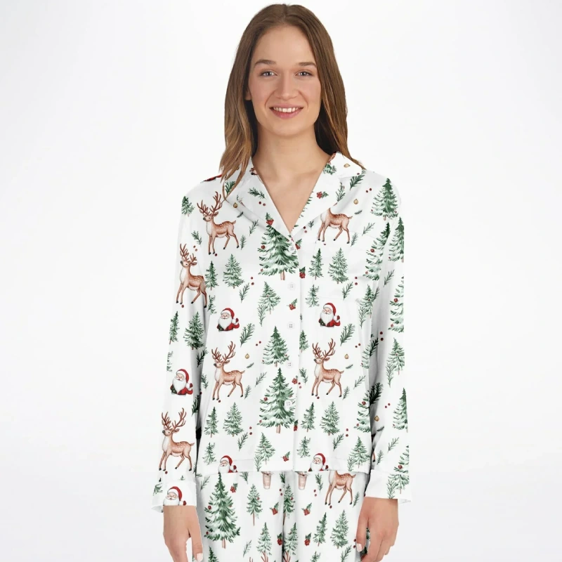 white christmas satin pajamas