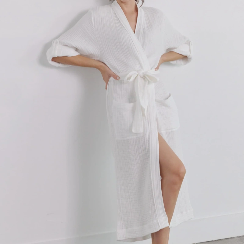 white cotton robe womens
