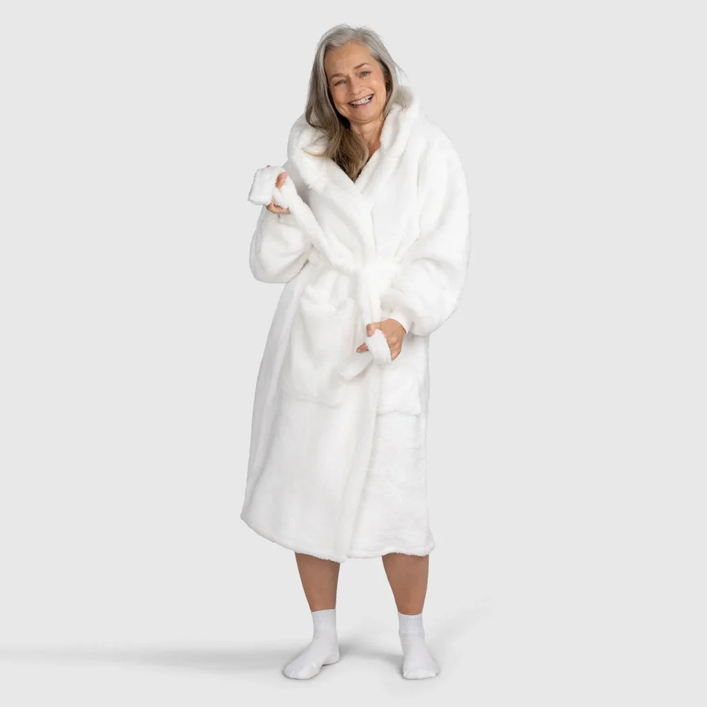 white fluffy robe womens