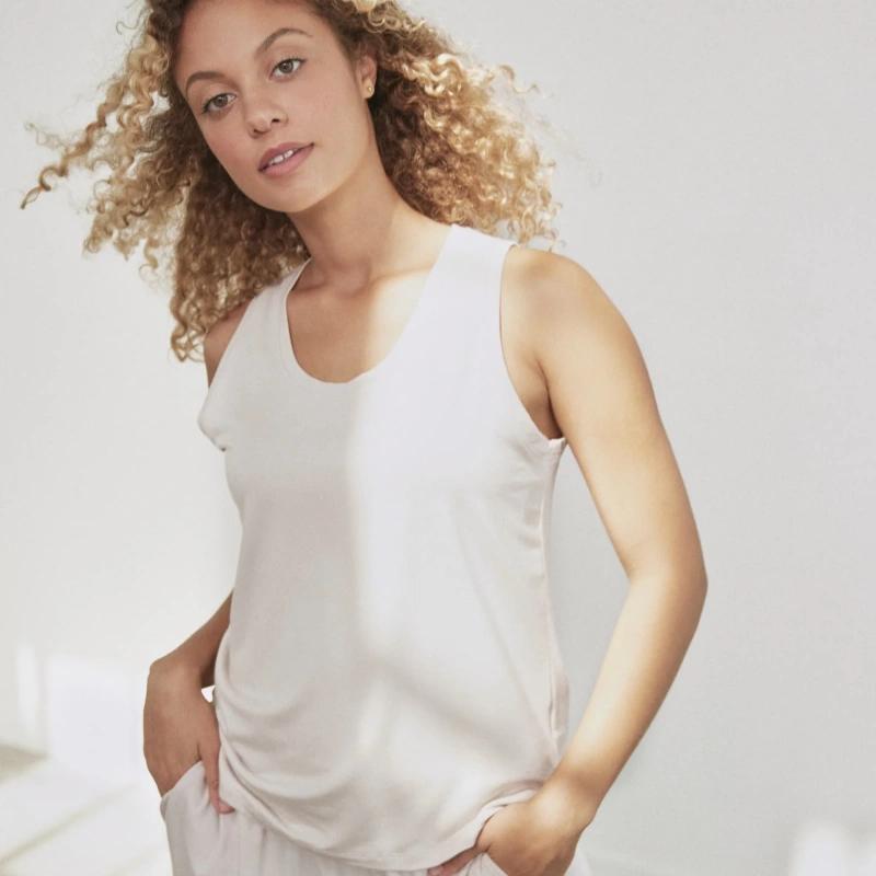 white pajama tank top