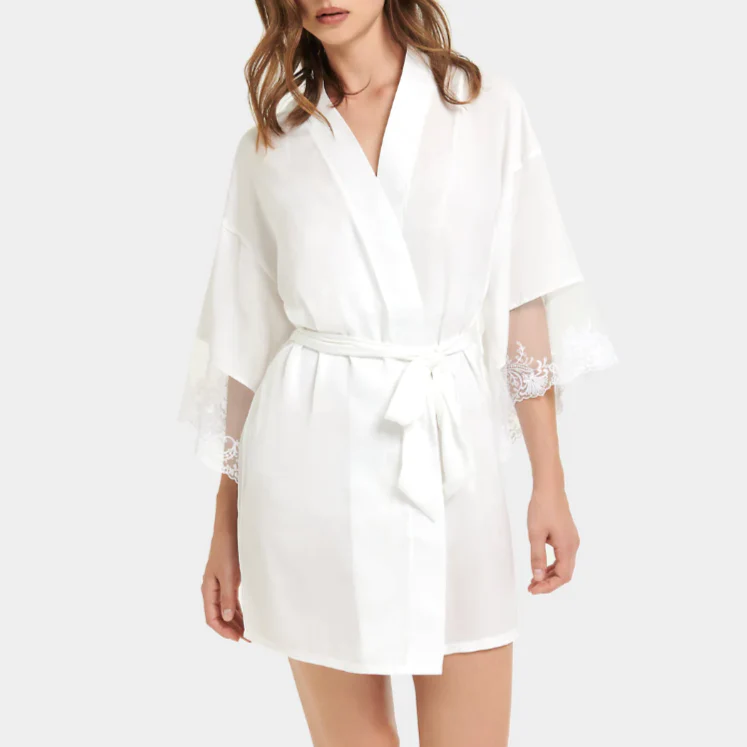 women white kimono robe