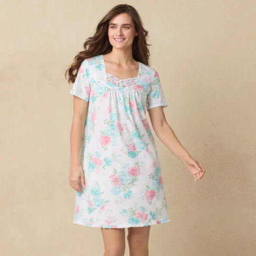 women's cotton nightgowns plus size