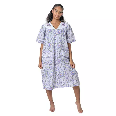 women's cotton snap front robes