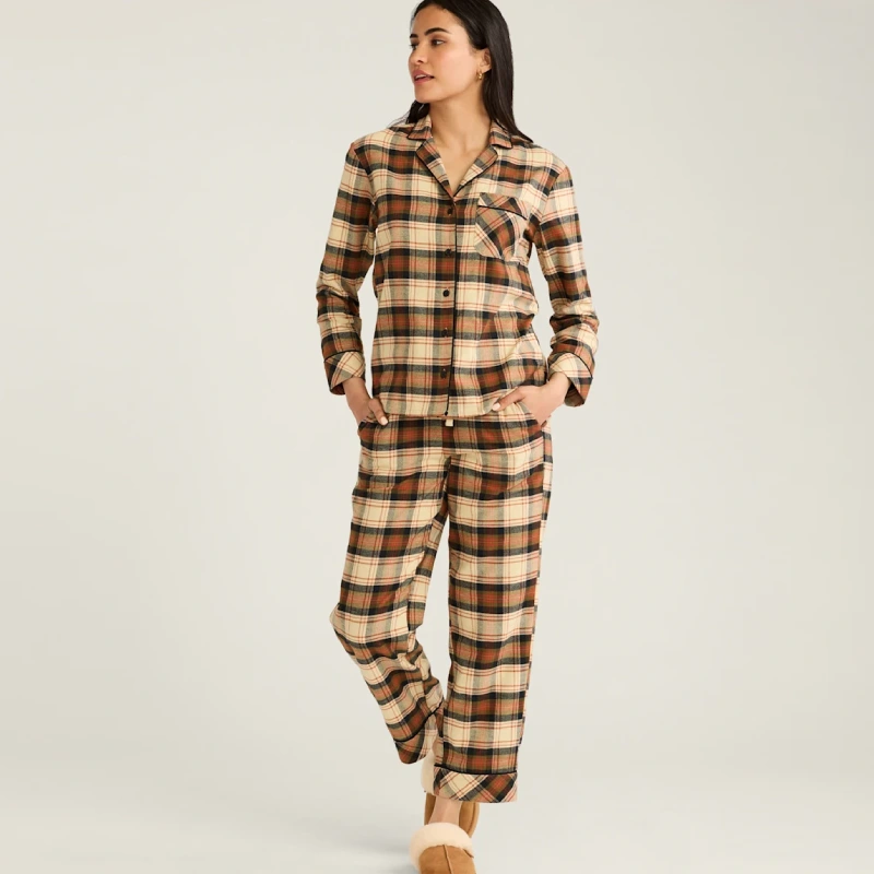womens flannel pajamas sets
