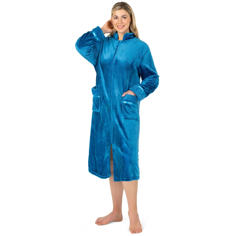 women's fleece lounger robe