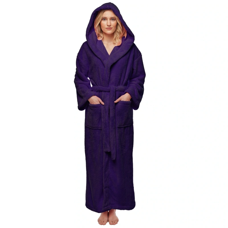 women's fleece robes full length with hood