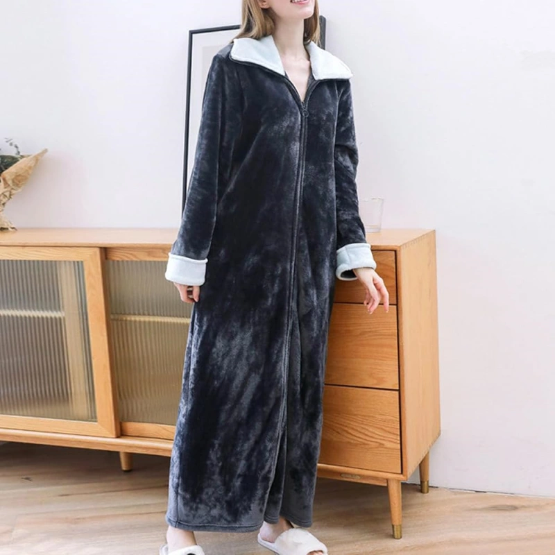 women's full length fleece robe