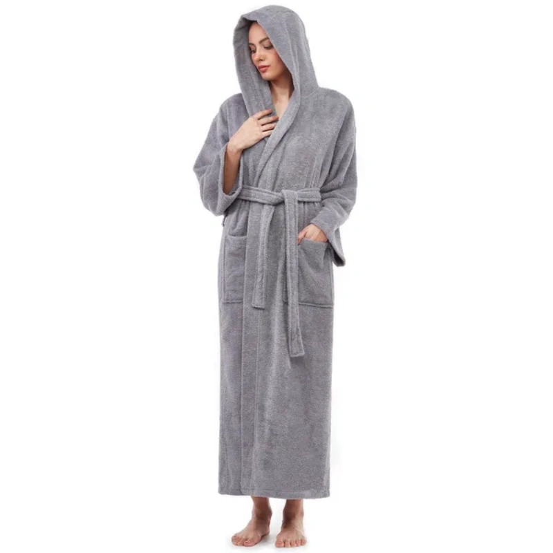 women's hooded terry cloth robe