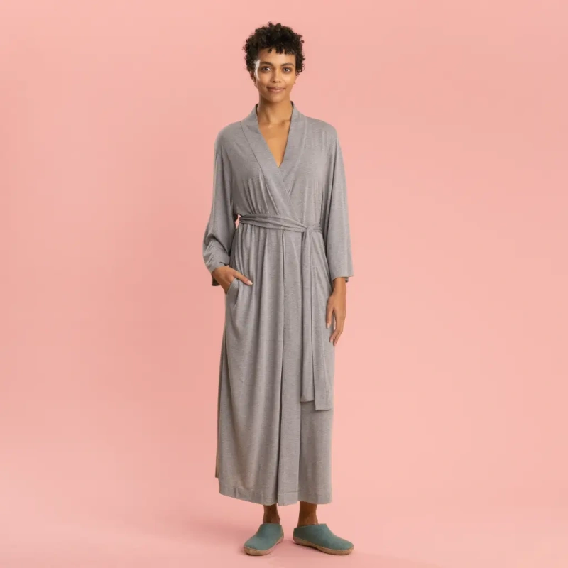 womens long jersey robe