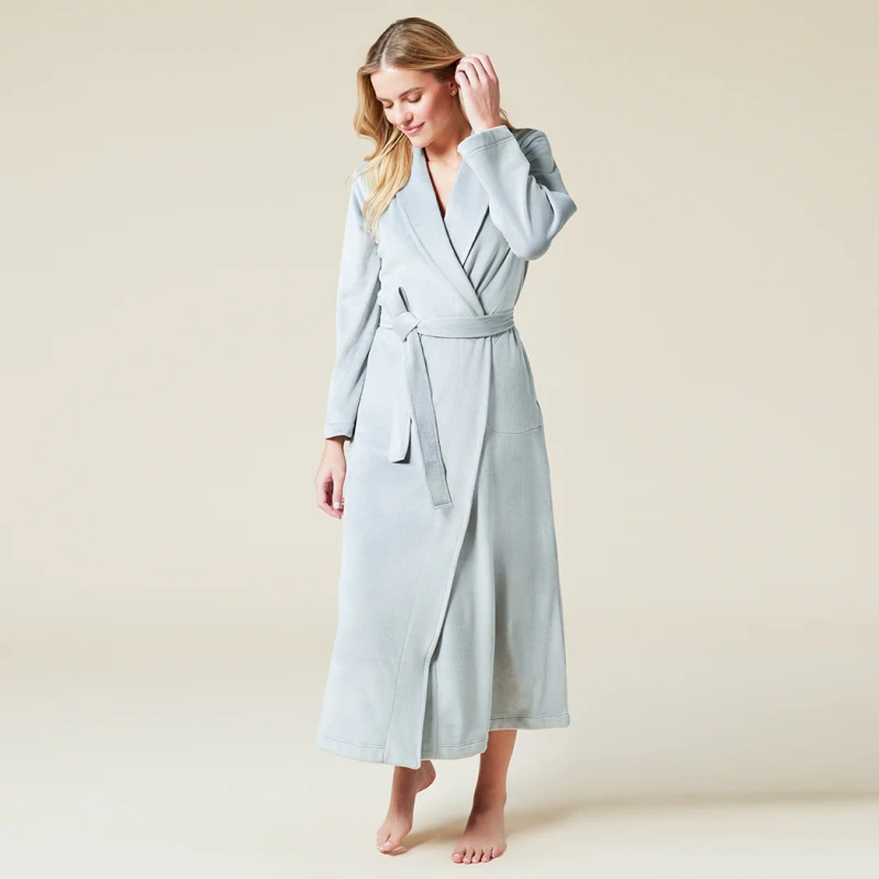 women's long robes with attached belt