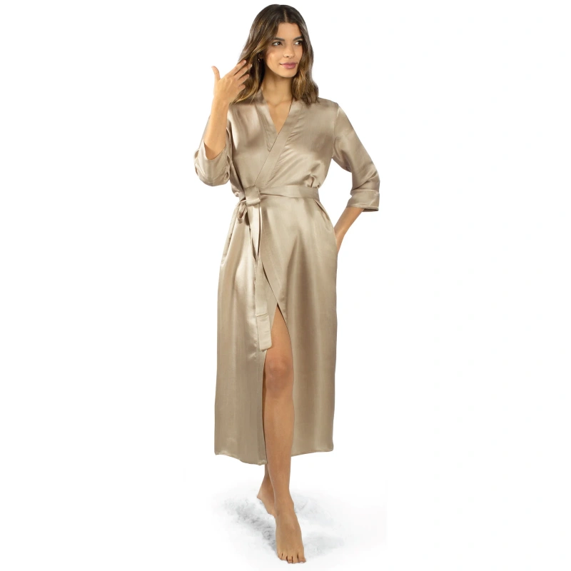 women's long satin robe