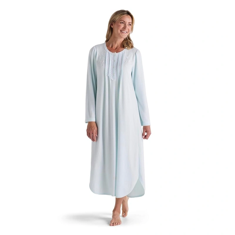 women's long sleeve knit nightgown