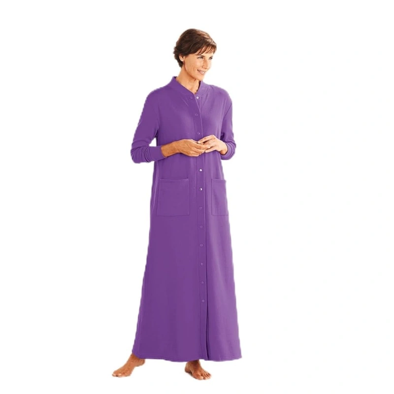women's long snap front robes