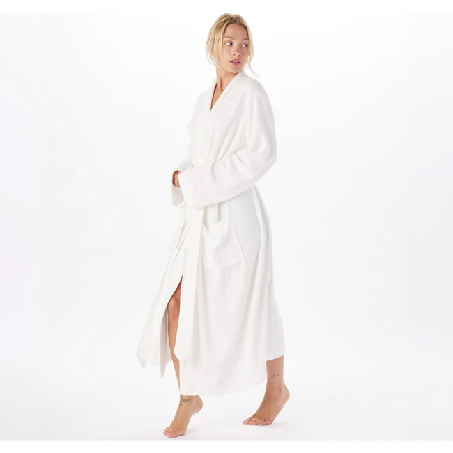 womens long white terry cloth robe