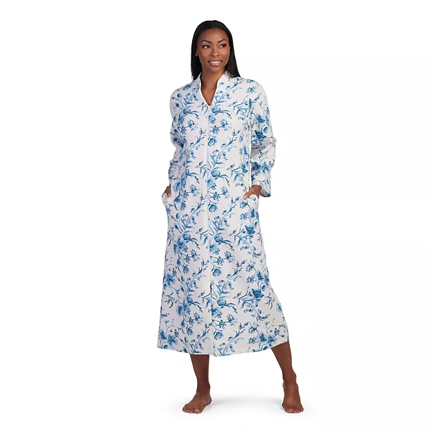 women's petite zip front robes