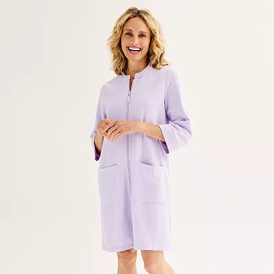 women's petite zip up robes