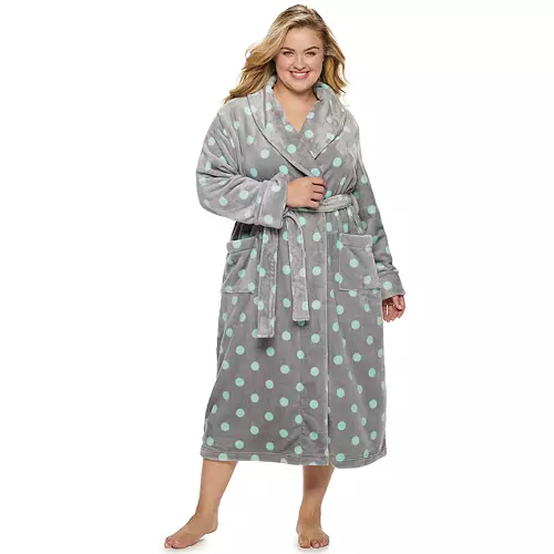 women's plus size fleece robe