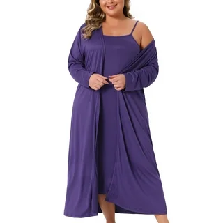 women's plus size nightgown and robe set