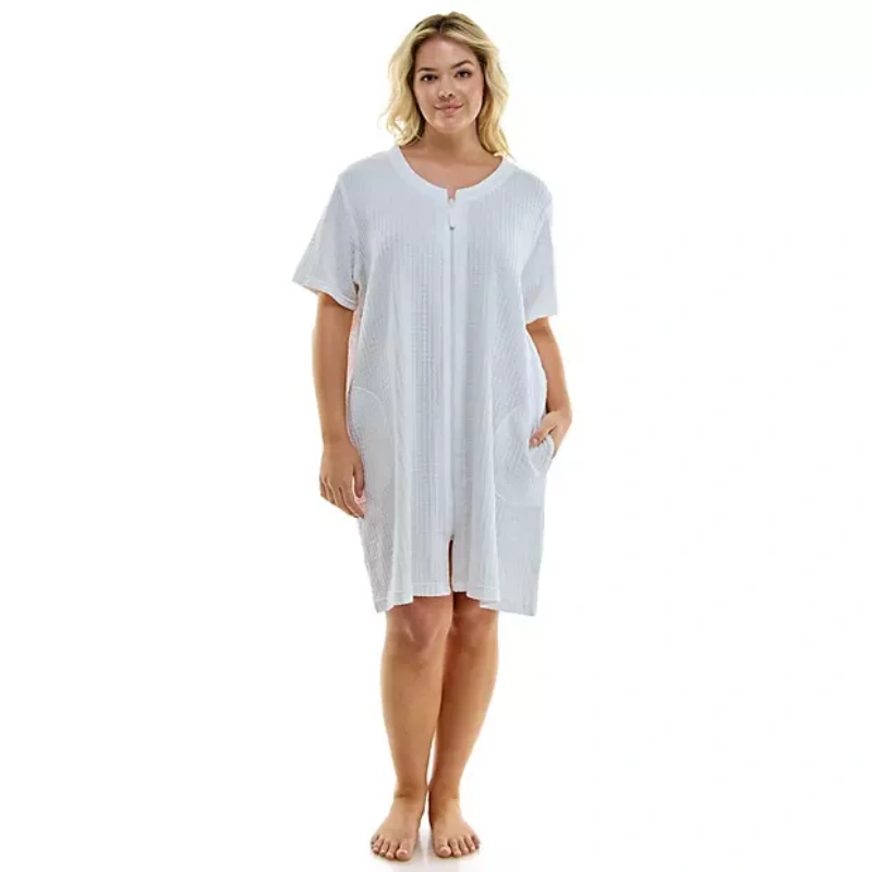 women's plus size zip front robes