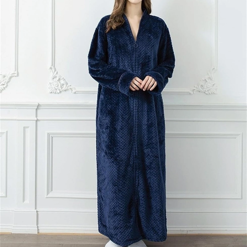 women's plush zip front robe