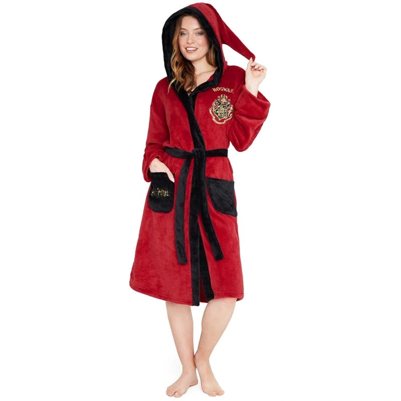 women's robe with hood and pockets