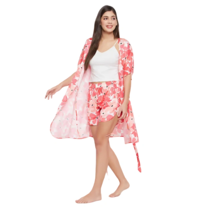 women's robe with set in belt