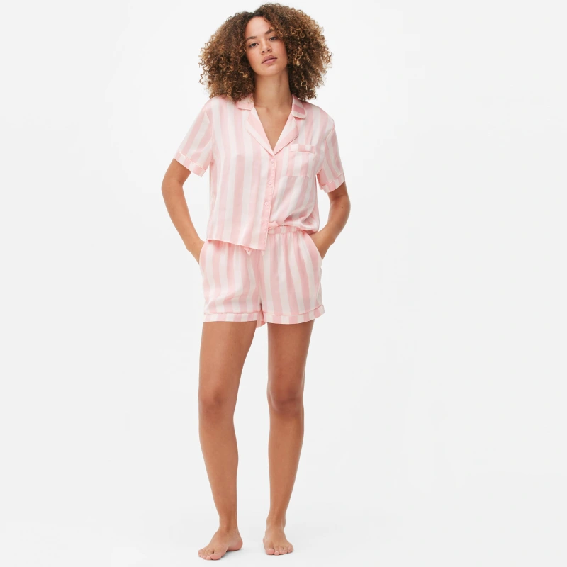 women's satin short pajama set