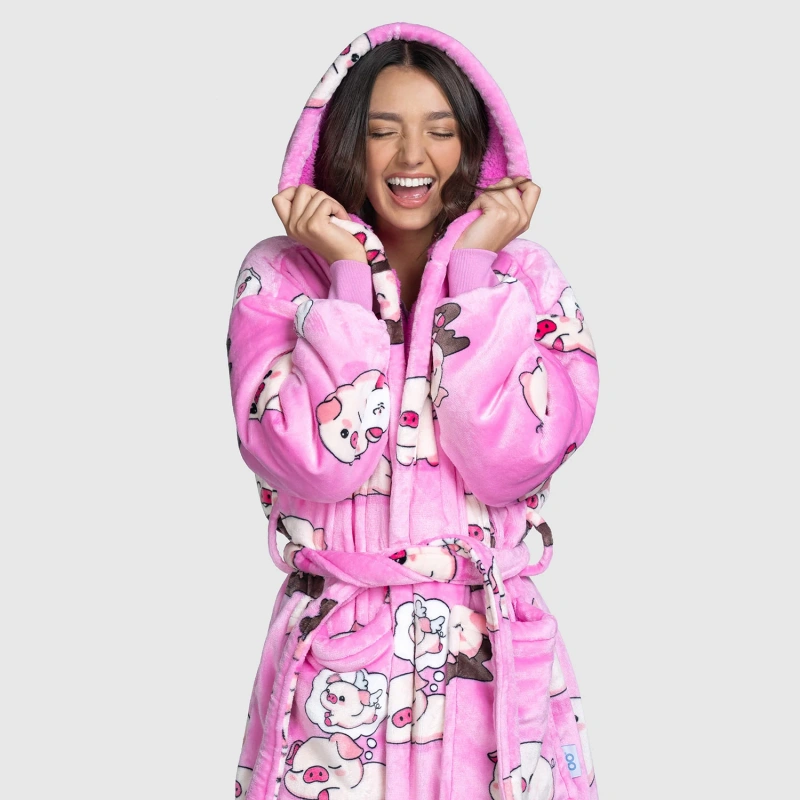 women's sherpa robe with hood