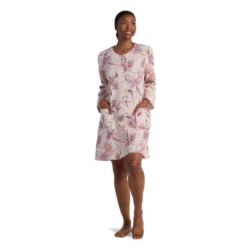 women's short robe with pockets
