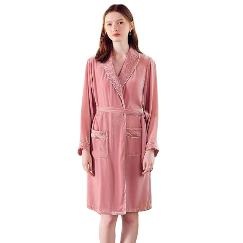 women's silk velvet robe